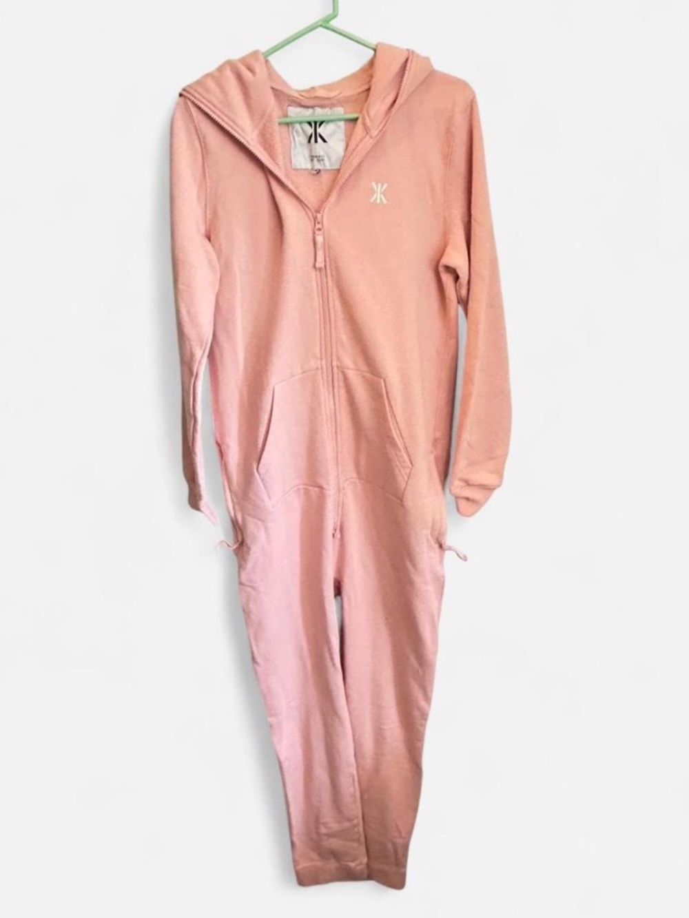 Onepiece Pink Hooded One-Piece Jumpsuit Size M